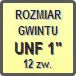 Piktogram - Rozmiar gwintu: UNF 1" 12zw.